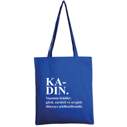 35x40 cm Mavi Renk Gabardin Bez Model - Kadınlar Günü