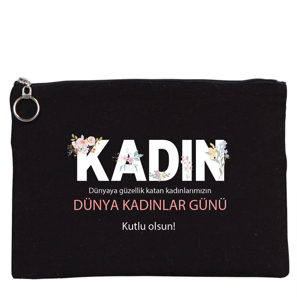 30×21 cm Siyah Astarlı Portföy Çanta - Kadınlar Günü Hediyesi