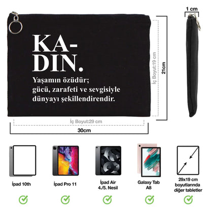 30×21 cm Siyah Astarlı Portföy Çanta - Kadınlar Günü Hediyesi