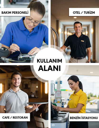 Baskılı Premium Polo Yaka Tişört Beyaz