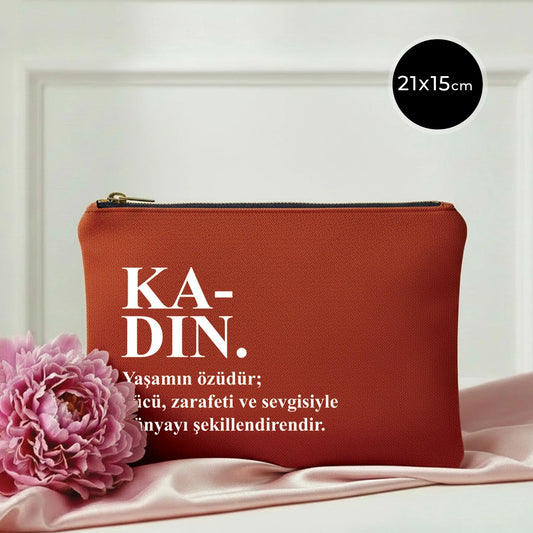 21x15 cm Kiremit Star Clutch - Kadınlar Günü Hediyesi