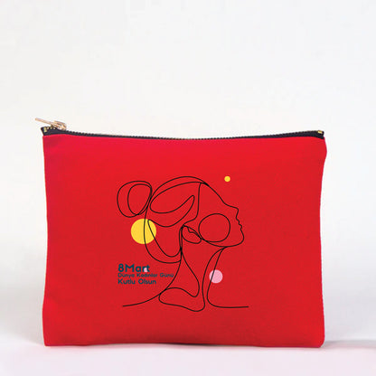 21x15 cm Kırmızı Star Clutch - Kadınlar Günü Hediyesi