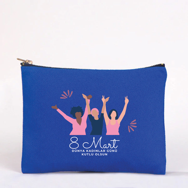 21x15 cm Saks Mavi Star Clutch - Kadınlar Günü Hediyesi