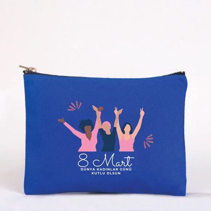 21x15 cm Saks Mavi Star Clutch - Kadınlar Günü Hediyesi