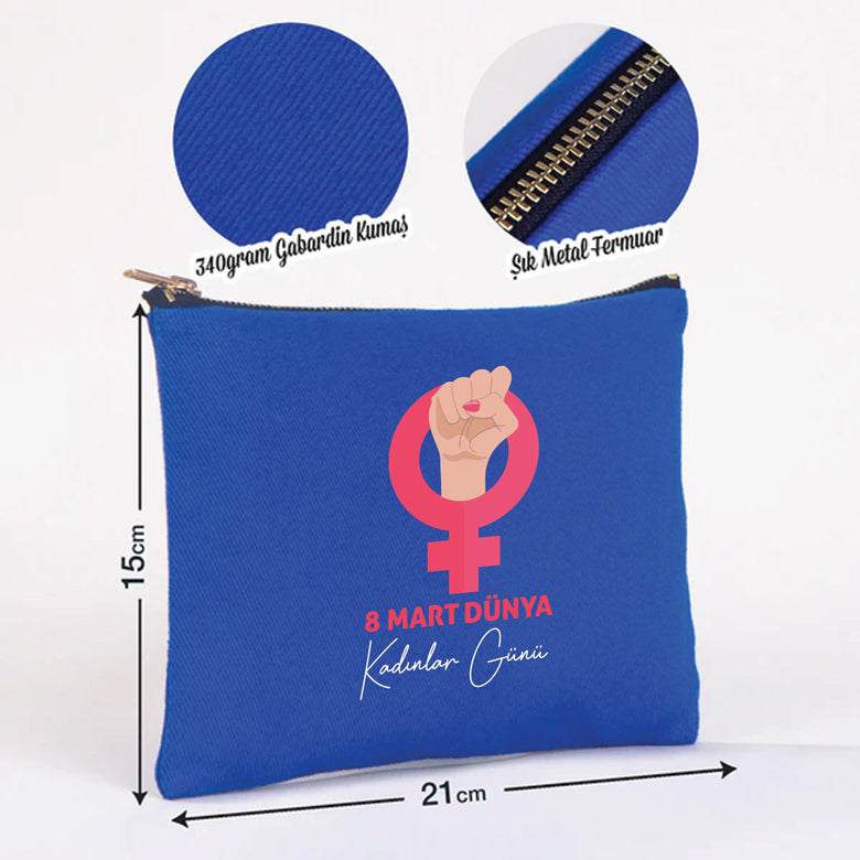 21x15 cm Saks Mavi Star Clutch - Kadınlar Günü Hediyesi