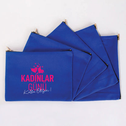 21x15 cm Saks Mavi Star Clutch - Kadınlar Günü Hediyesi