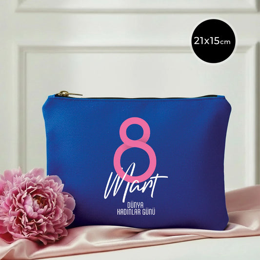 21x15 cm Saks Mavi Star Clutch - Kadınlar Günü Hediyesi