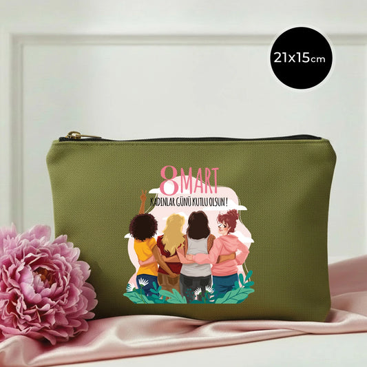 21x15 cm Yeşil Star Clutch - Kadınlar Günü Hediyesi