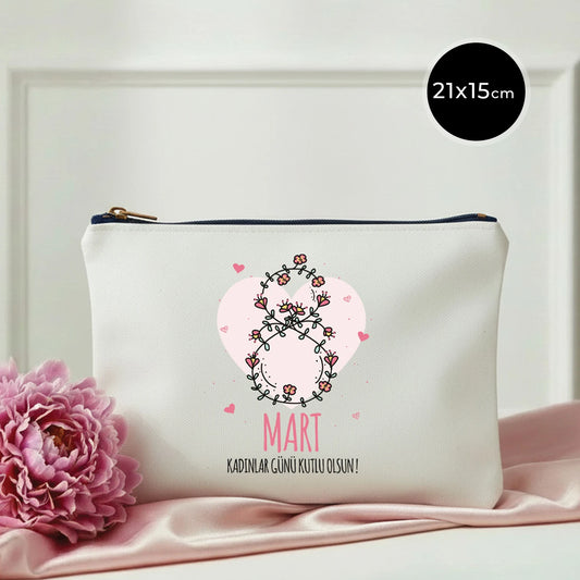 21x15 cm Beyaz Star Clutch - Kadınlar Günü Hediyesi