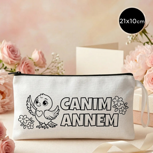 Anneler Günü Boyanabilir Kalemlik Beyaz 21x10 cm