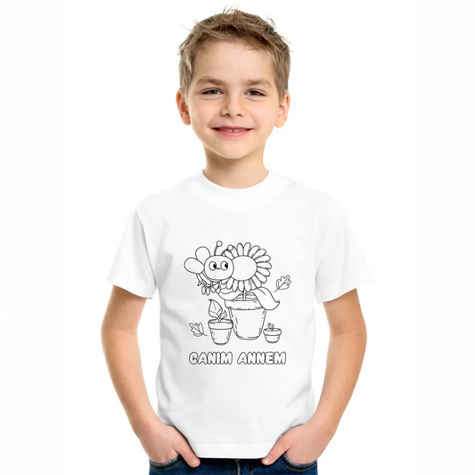 Boyanabilir Promosyon Tişört Canım Annem - Arı