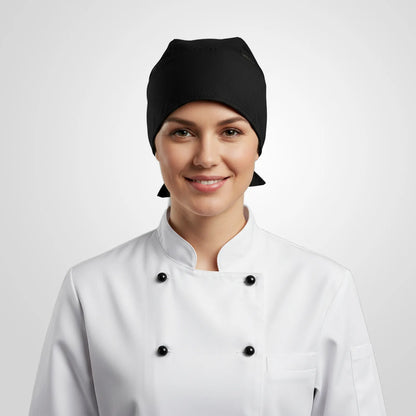 Premium Unisex Fileli Siyah Aşçı Bonesi