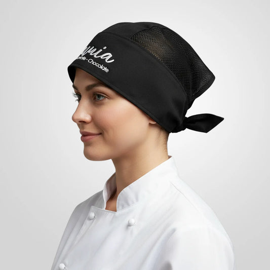 Baskılı Premium Unisex Fileli Siyah Aşçı Bonesi