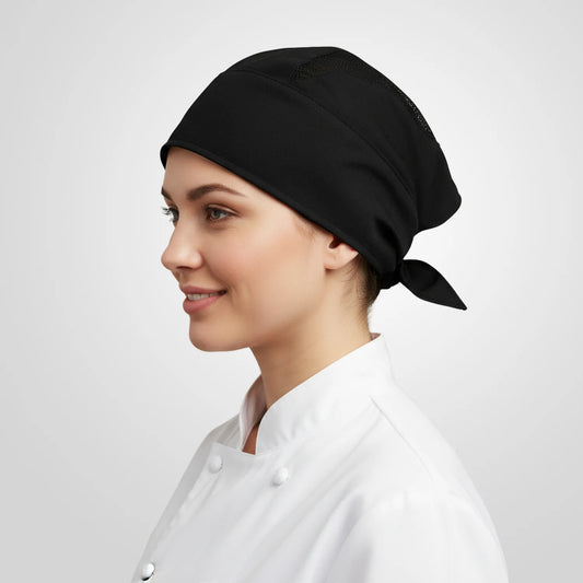 Premium Unisex Fileli Siyah Aşçı Bonesi