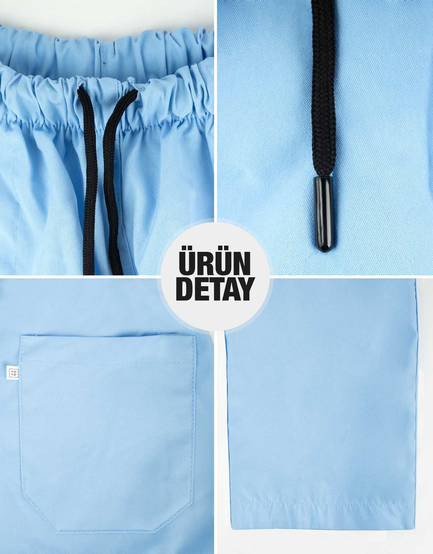 Rahat İş / Aşçı / İmalat Lastikli Pantolon - Mavi