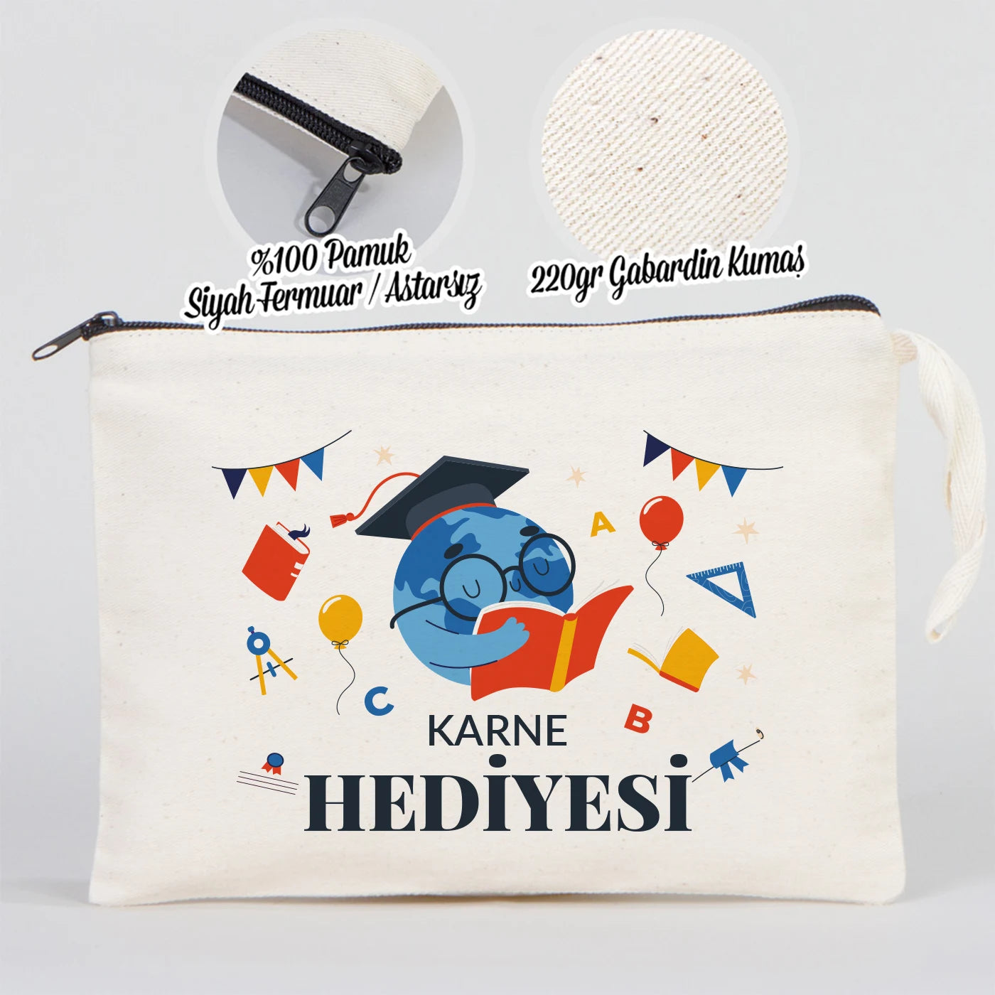 Karne Günü Desenli Clutch Astarsız Çanta – 25×18 cm