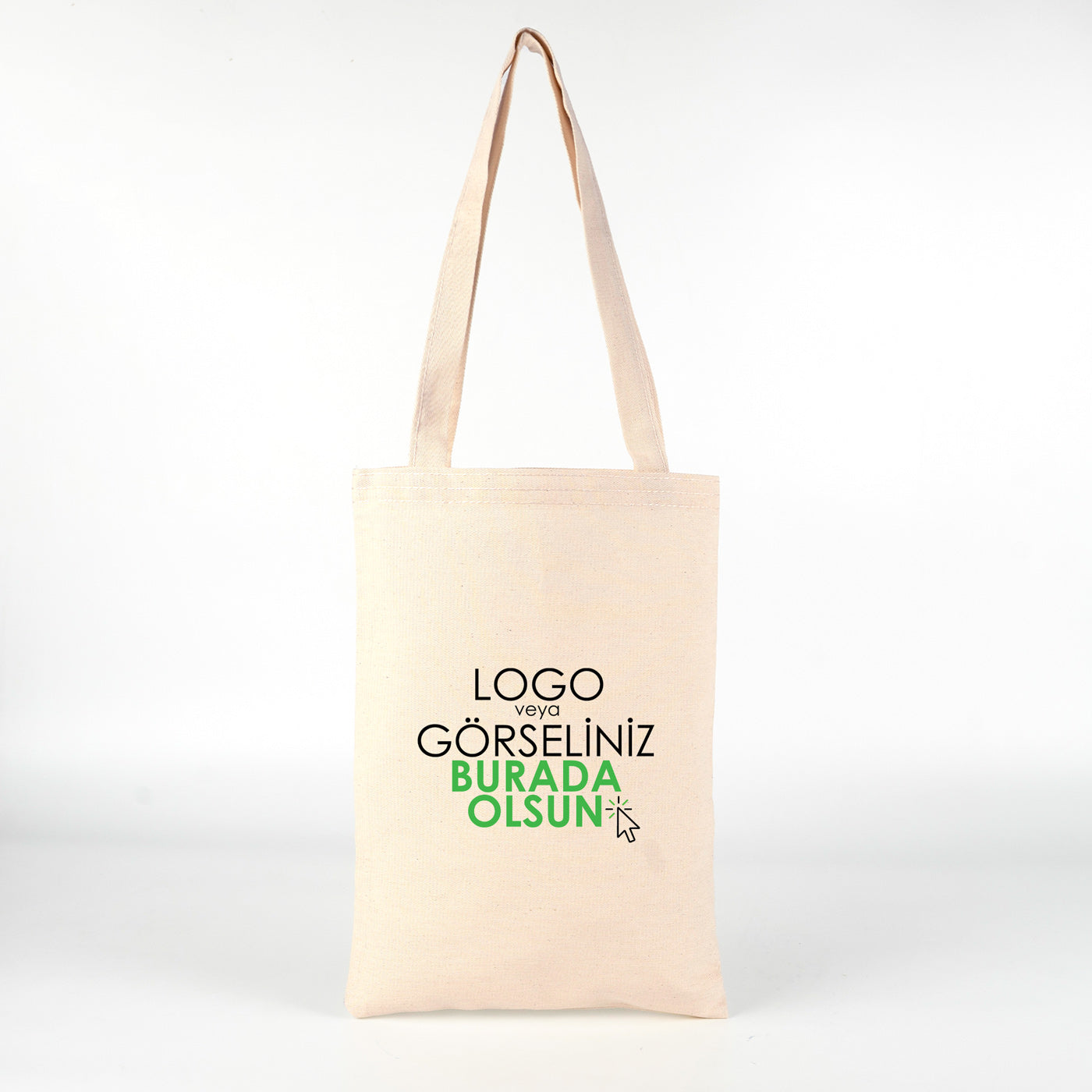 Gabardin Bez Çanta Uzun Kulp 25x35 cm (Özelleştirilebilir)