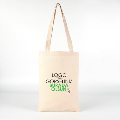 Gabardin Bez Çanta Uzun Kulp 25x35 cm (Özelleştirilebilir)