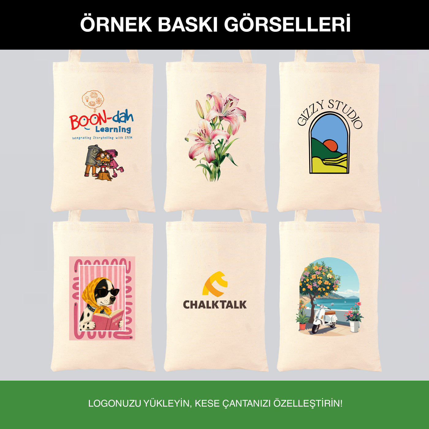 Gabardin Bez Çanta Uzun Kulp 25x35 cm (Özelleştirilebilir)