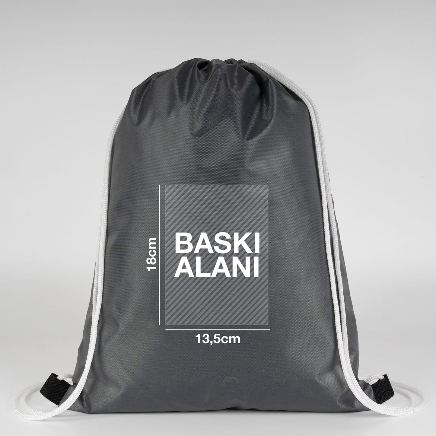 Su geçirmez antrasit büzgülü çanta, dayanıklı imperteks kumaş ve estetik görünüm.