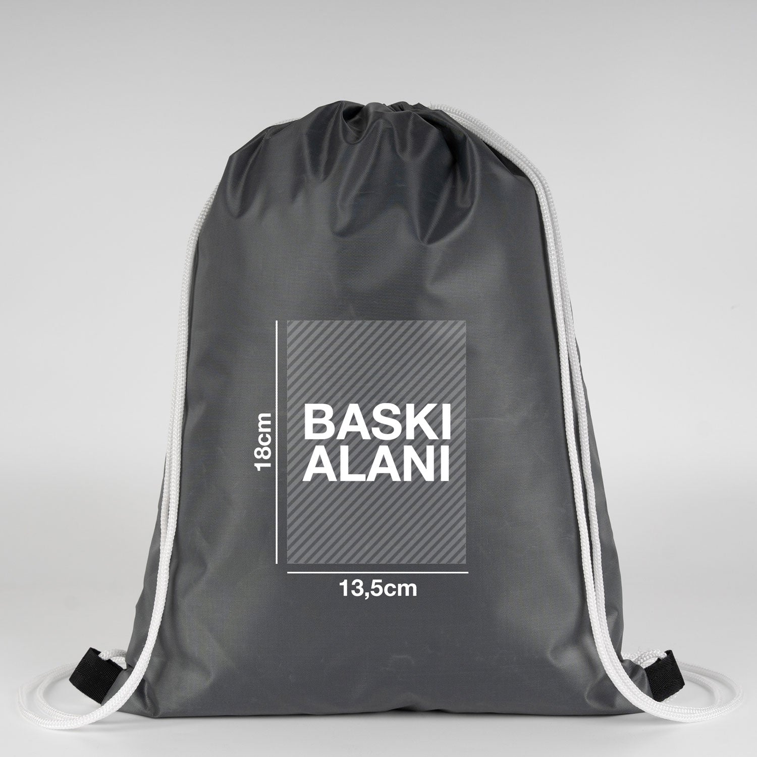 Su geçirmez antrasit büzgülü çanta, dayanıklı imperteks kumaş ve estetik görünüm.