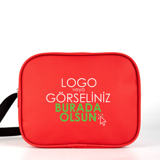 Okul Öğrenci Beslenme Çantası Omuz Askılı İmperteks Kırmızı (Özelleştirilebilir)