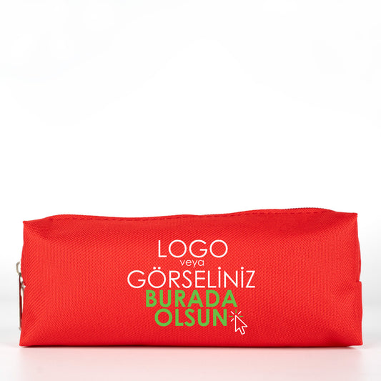 Kalemlik Okul Promosyon Kalem Çantası Kırmızı (Özelleştirilebilir)
