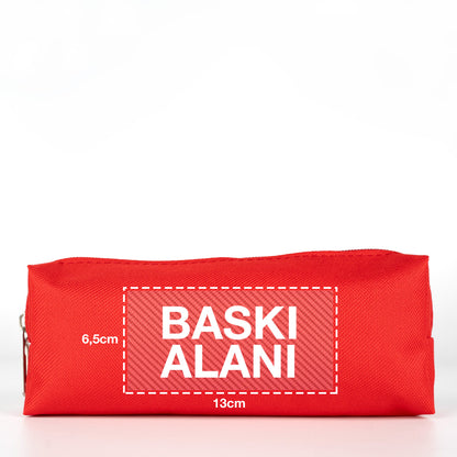 Kalemlik Okul Promosyon Kalem Çantası Kırmızı (Özelleştirilebilir)