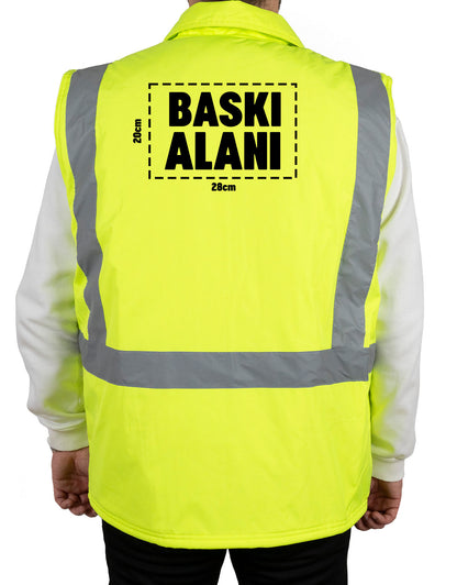 Kapitoneli Reflektörlü Yelek | Sarı (Özelleştirilebilir)