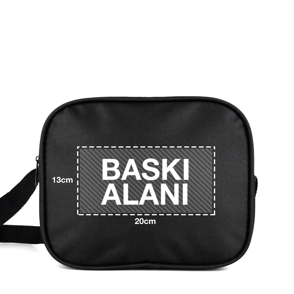 Okul Öğrenci Beslenme Çantası Omuz Askılı İmperteks Siyah (Özelleştirilebilir)