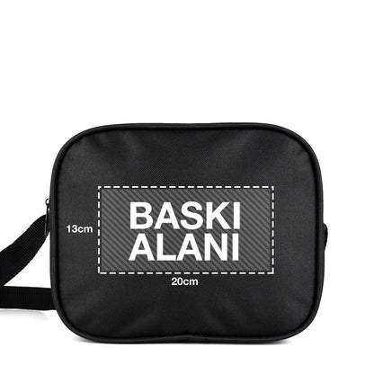 Okul Öğrenci Çanta Seti Sırt Çantası Beslenme Çantası Kalemlik Siyah (Özelleştirilebilir)