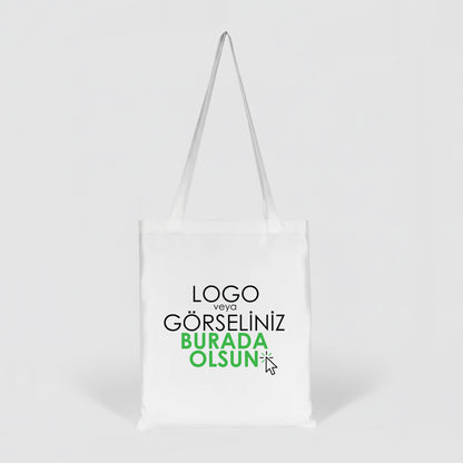 Toptan Logo Baskılı Bez Çanta – Beyaz Promosyon Omuz Çantası