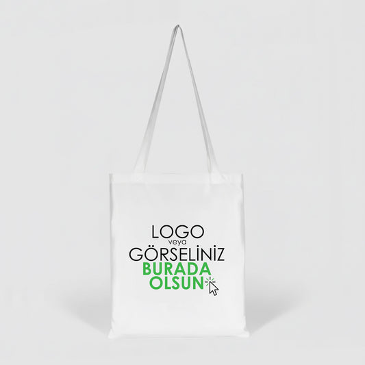 Toptan Logo Baskılı Bez Çanta – Beyaz Promosyon Omuz Çantası