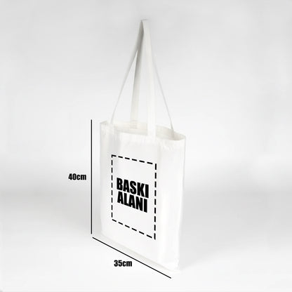 Toptan Logo Baskılı Bez Çanta – Beyaz Promosyon Omuz Çantası