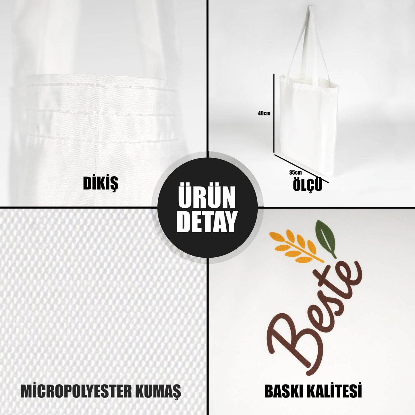 Toptan Logo Baskılı Bez Çanta – Beyaz Promosyon Omuz Çantası