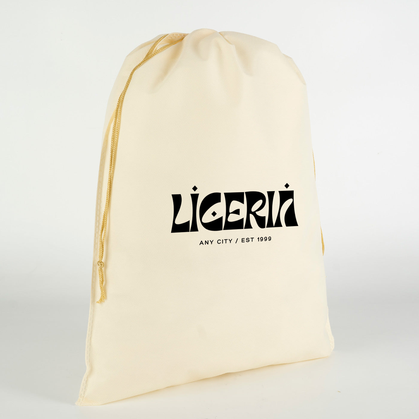 Ultrasonik Tela Kese Krem 35x45 cm – Tek Renk Logo Baskılı – 500 Adet