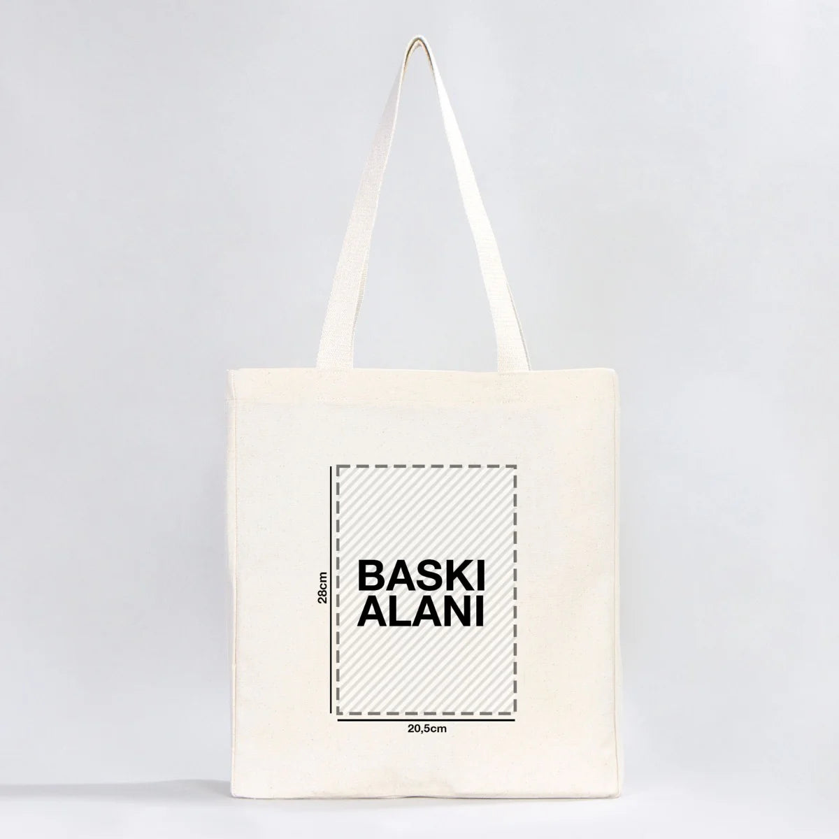 Tam Körüklü Kanvas Çanta - 35x40x10 cm - Örgü Kulp (Özelleştirilebilir)