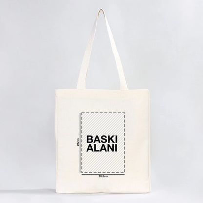 Tam Körüklü Kanvas Çanta - 35x40x10 cm - Örgü Kulp (Özelleştirilebilir)