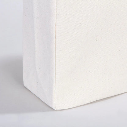 Tam Körüklü Kanvas Çanta - 35x40x10 cm - Örgü Kulp (Özelleştirilebilir)