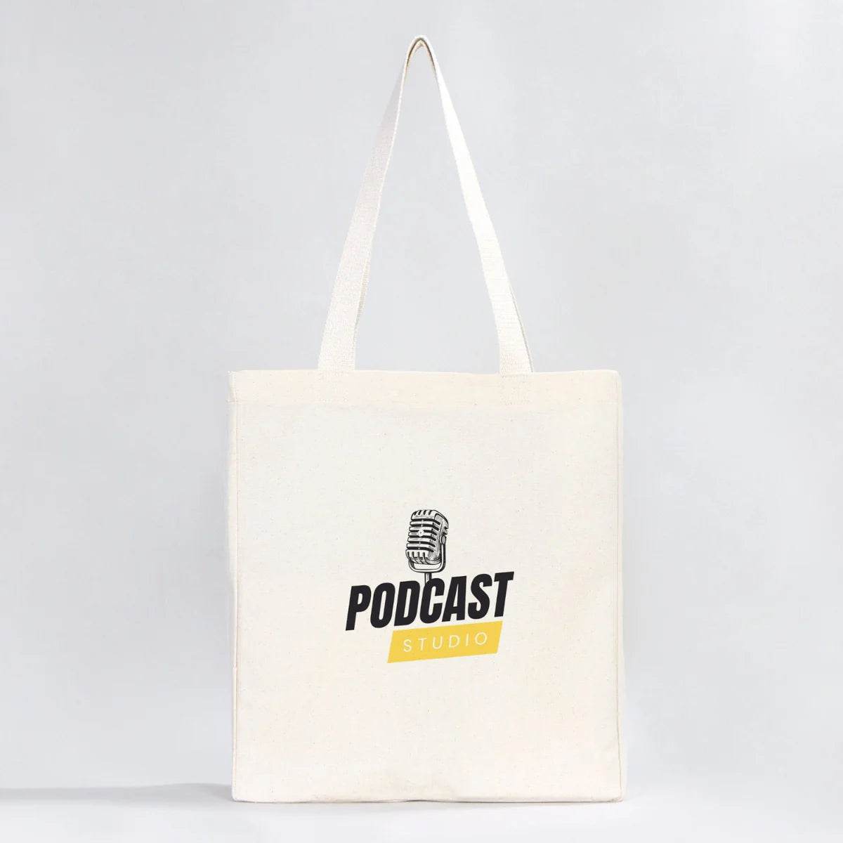 Tam Körüklü Kanvas Çanta - 35x40x10 cm - Örgü Kulp (Özelleştirilebilir)