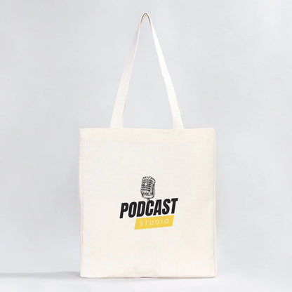 Tam Körüklü Kanvas Çanta - 35x40x10 cm - Örgü Kulp (Özelleştirilebilir)