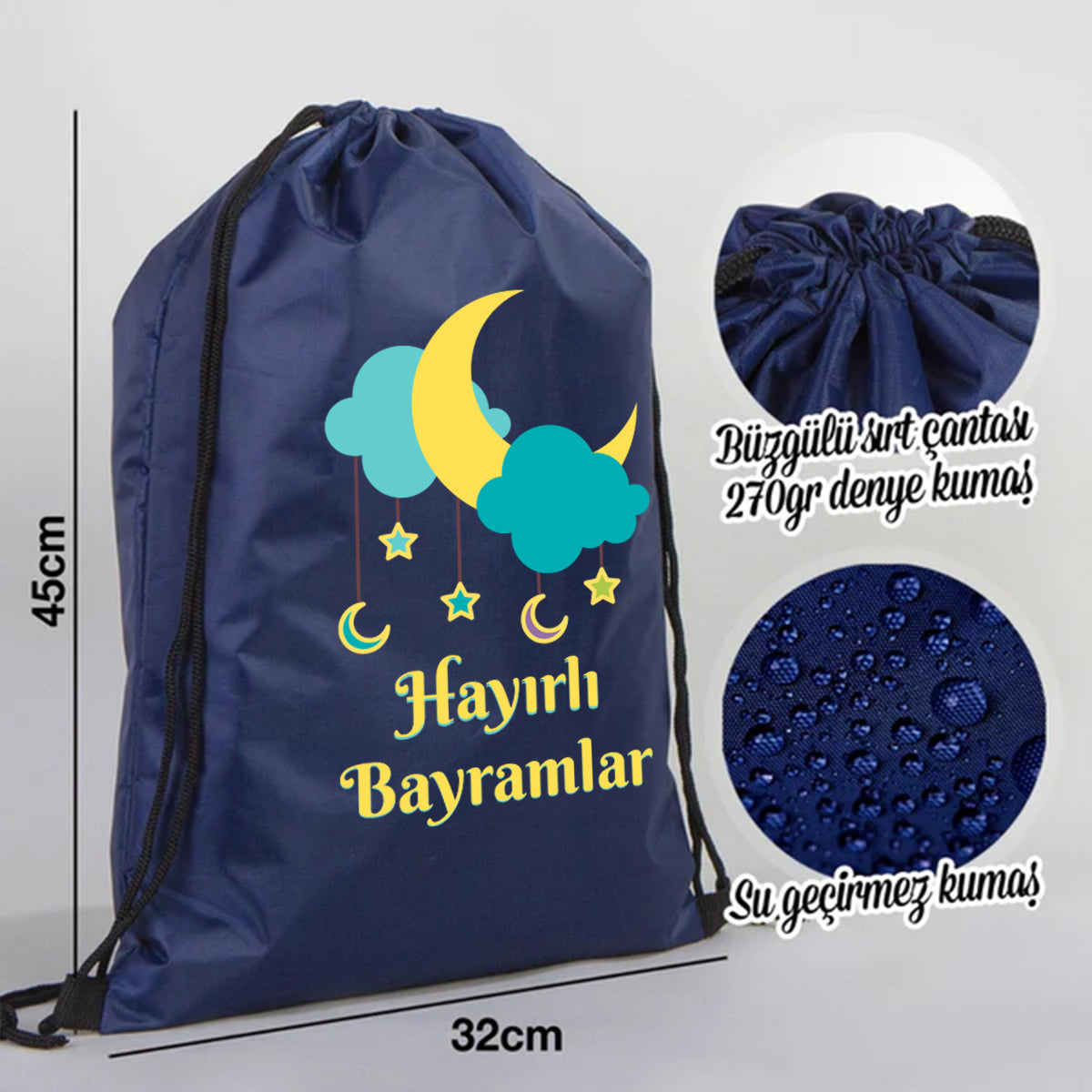 32x45 cm Lacivert İmperteks Sırt Çantası - Bayram Çantam