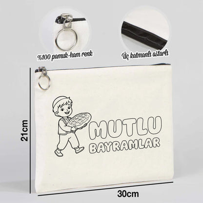Boyanabilir 30x21 cm Ham Renk Portföy Çanta - Bayram Çantası