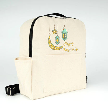 25x32x10 cm VIP Kanvas Sırt Modeli Ön Yan Cepli Siyah - Bayram Çantası