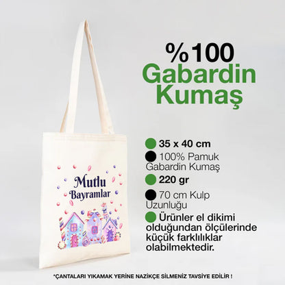 35x40 cm Gabardin Bez Çanta - Bayram Çantası