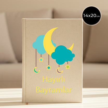 14x20 cm Ham Renk Kanvas Defter - Bayram Hediyesi