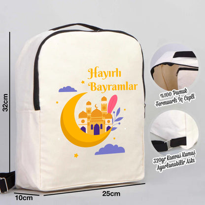 25x32x10 cm Siyah Renk VIP Kanvas Sırt Modeli - Bayram Çantası