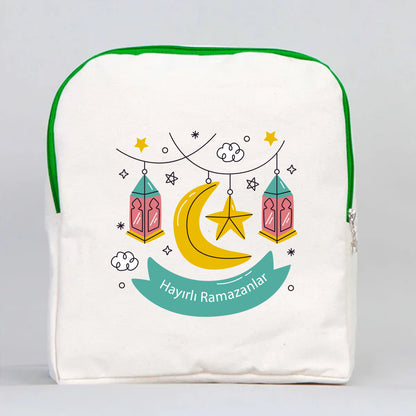 25x32x10 cm Yeşil Renk VIP Kanvas Sırt Modeli - Bayram Çantası