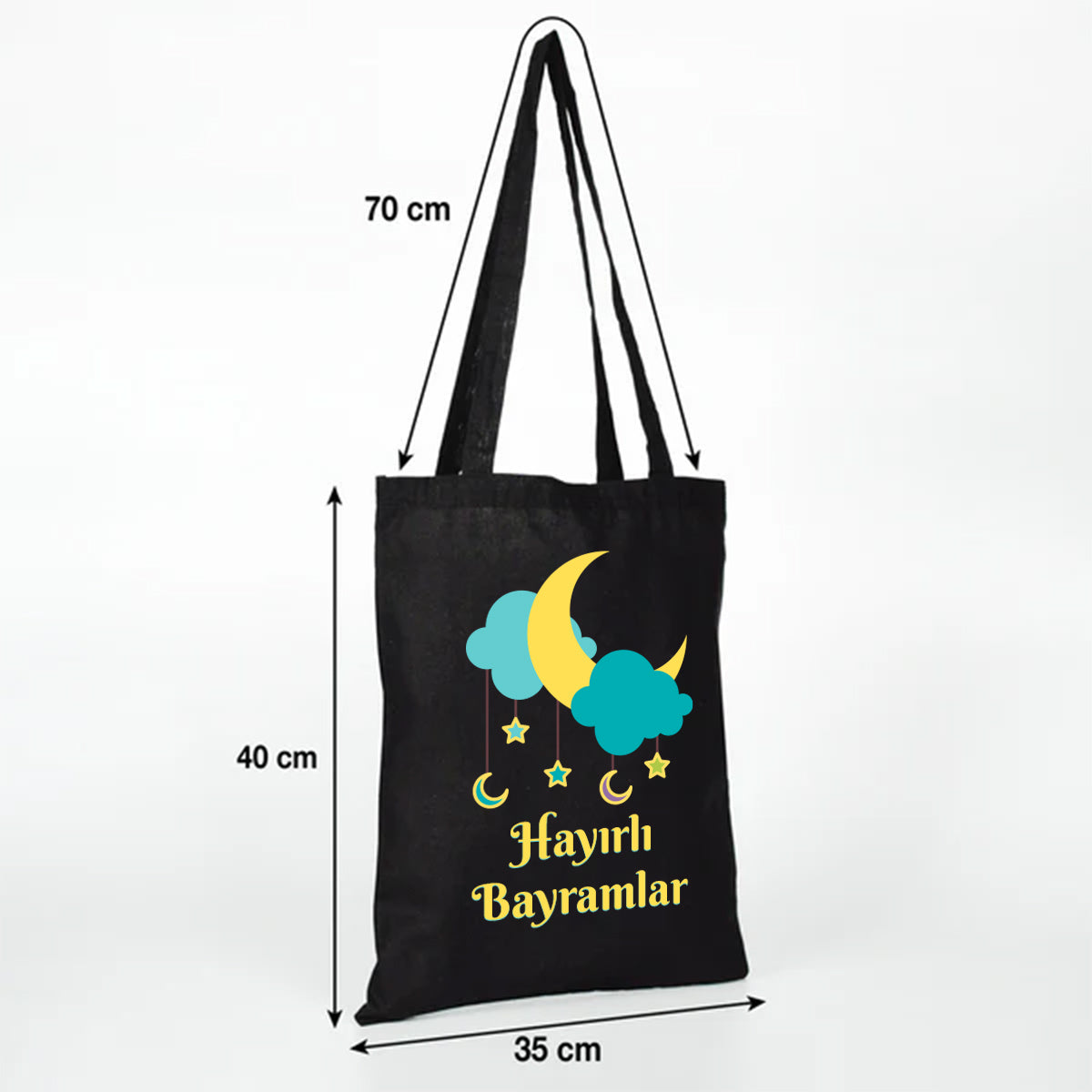 35x40 Siyah Ham Bez Çanta Baskılı – Bayram Çantası