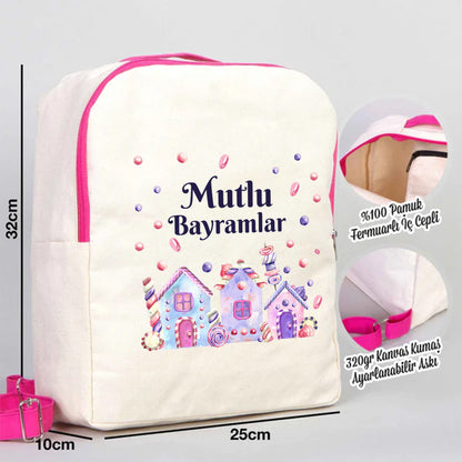 25x32x10 cm Fuşya Renk VIP Kanvas Sırt Modeli - Bayram Çantası